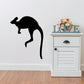 Black kangaroo hopping silhouette wall decal