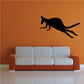Leaping kangaroo wall decal, black silhouette
