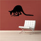Black kangaroo scavenging decal silhouette with long tail and paw details