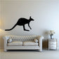 Kangaroo standing wall decal, black silhouette facing right