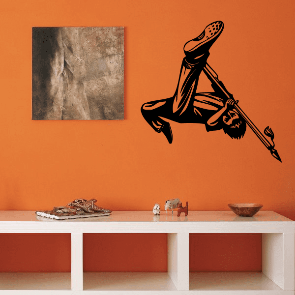 Karate wall decal sticker showing a black karate fighter in an action pose