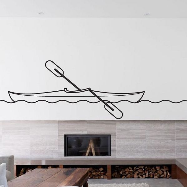 Image of Kayaking Line Art Decal