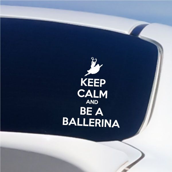 Ballerina decal with dancer icon and "Keep Calm and Be a Ballerina" text