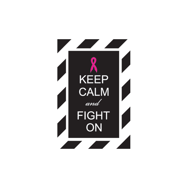 Keep Calm and Fight on Patterned Printed Die Cut Decal