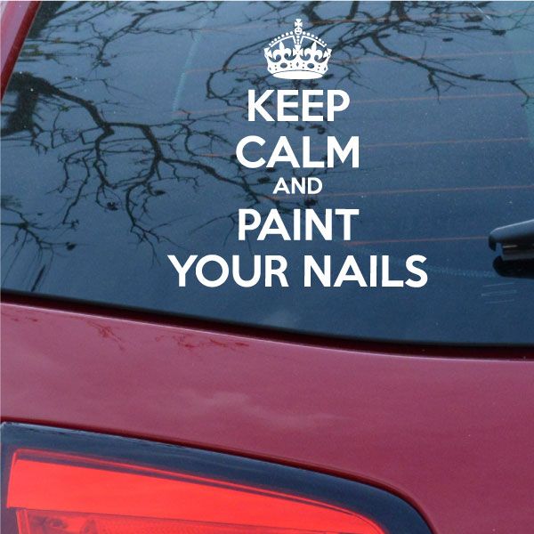Keep calm and paint your nails decal with crown