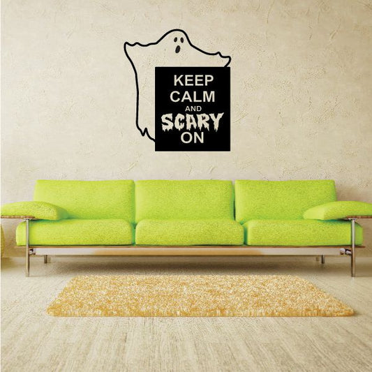 Image of Keep Calm and Scary On Ghost Decal