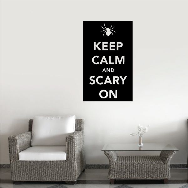 Image of Keep Calm and Scary On Rectangle Decal