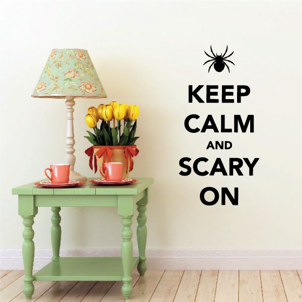 Image of Keep Calm and Scary On Spider Decal