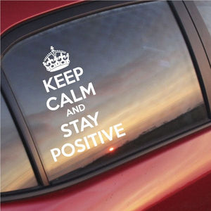 Keep Calm and Stay Positive wall decal with crown icon