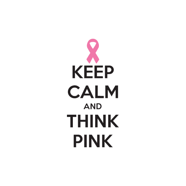 Keep Calm and Think Pink Printed Die Cut Decal