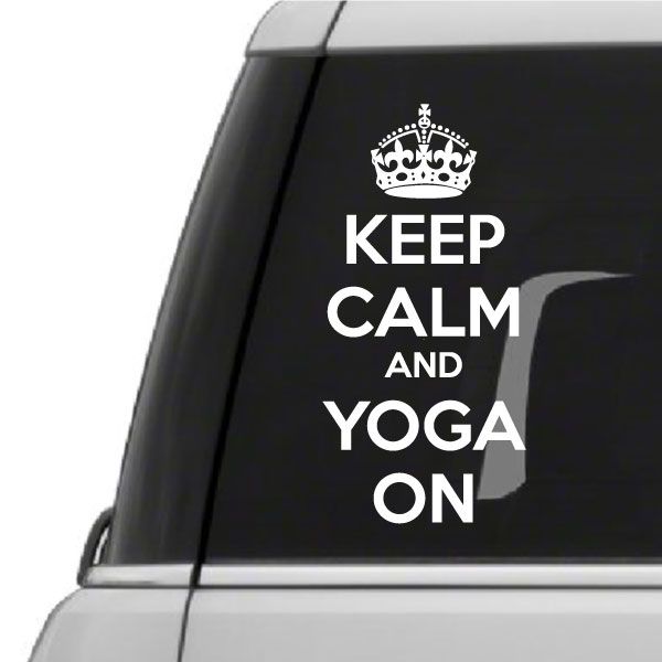 Yoga decal with crown reading KEEP CALM AND YOGA ON