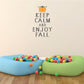Fall pumpkin wall decal with 'Keep Calm and Enjoy Fall' lettering