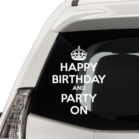 Image of Keep Calm Happy Birthday and Party Decal