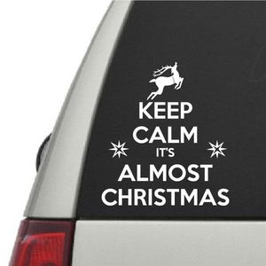 Keep Calm Christmas decal with reindeer and Its Almost Christmas text