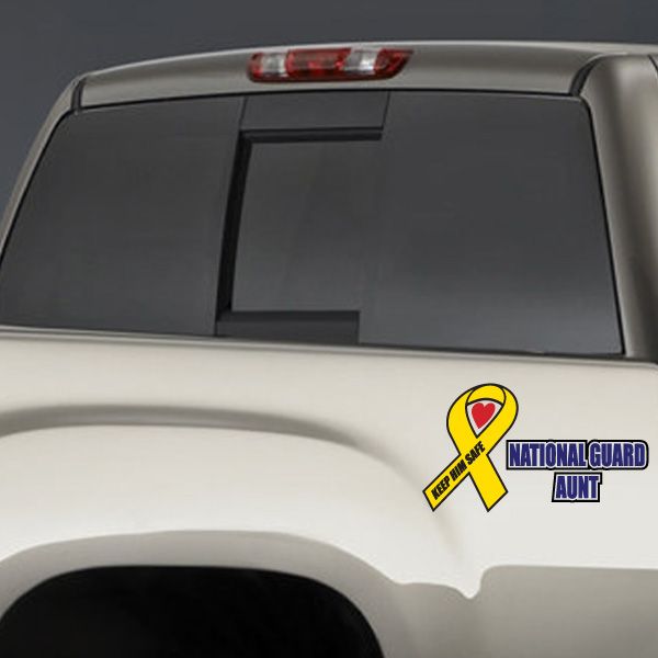 Image of Keep Him Safe National Guard Aunt Printed Die Cut Decal