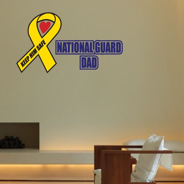 Image of Keep Him Safe National Guard Dad Printed Die Cut Decal