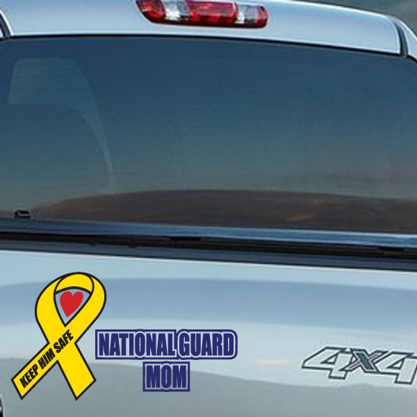 Image of Keep Him Safe National Guard Mom Printed Die Cut Decal