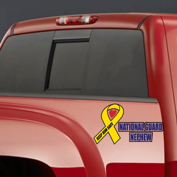 Image of Keep Him Safe National Guard Nephew Printed Die Cut Decal