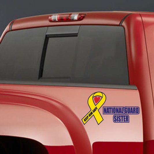 Image of Keep Him Safe National Guard Sister Printed Die Cut Decal