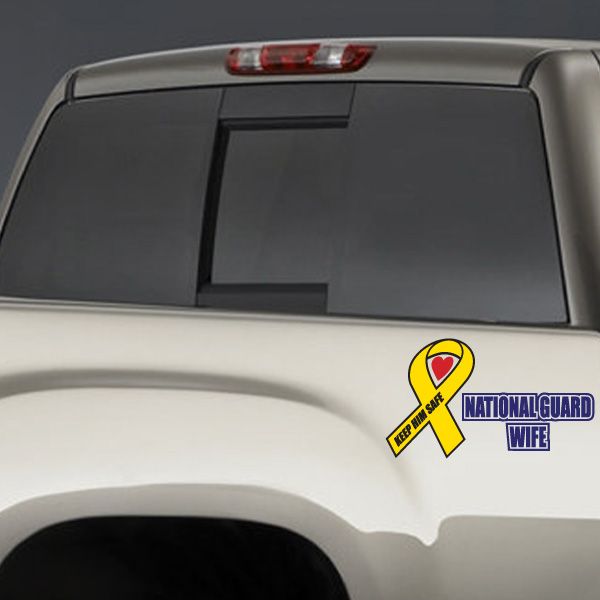 Image of Keep Him Safe National Guard Wife Printed Die Cut Decal