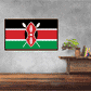 Kenya flag sticker with red, black, and green shield emblem