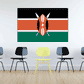 Kenya flag sticker with black band, red-and-white emblem, and green stripe