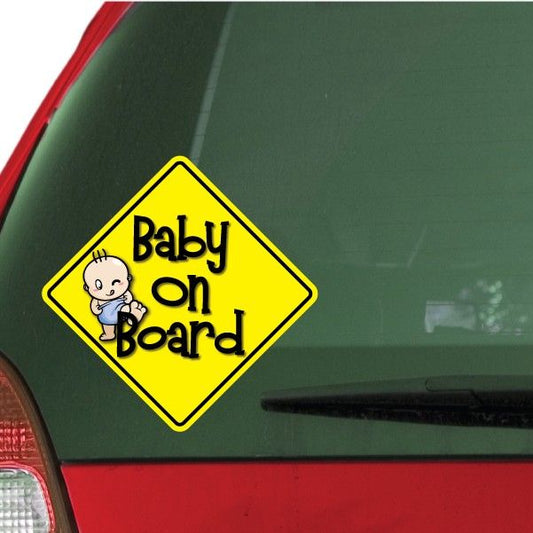 Image of Kicking Baby Boy On Board Sticker