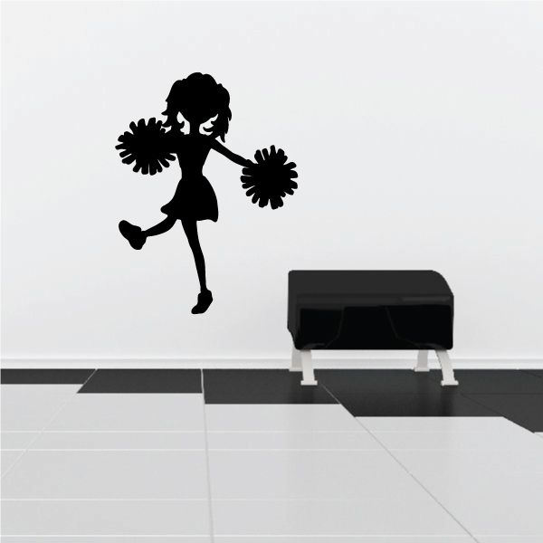 Image of Kicking Cheerleader Decal