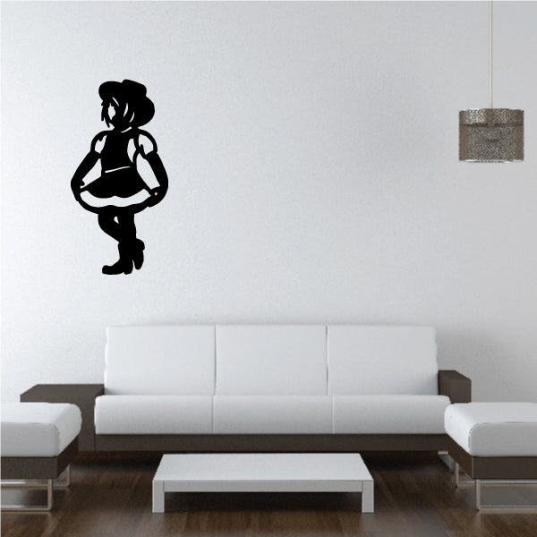 Kids wall decal silhouette of a child kneeling with arms resting down