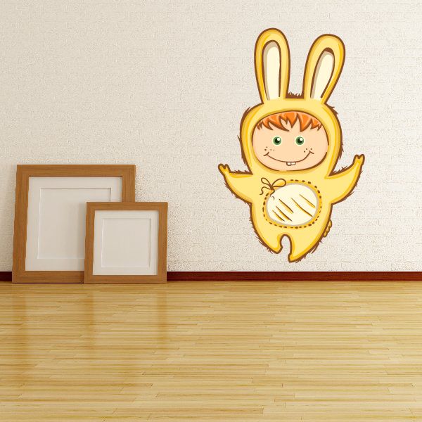 Image of Kid Dressed as Easter Bunny Sticker