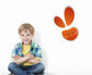 Abstract Easter bunny sticker with orange bunny face and whiskers