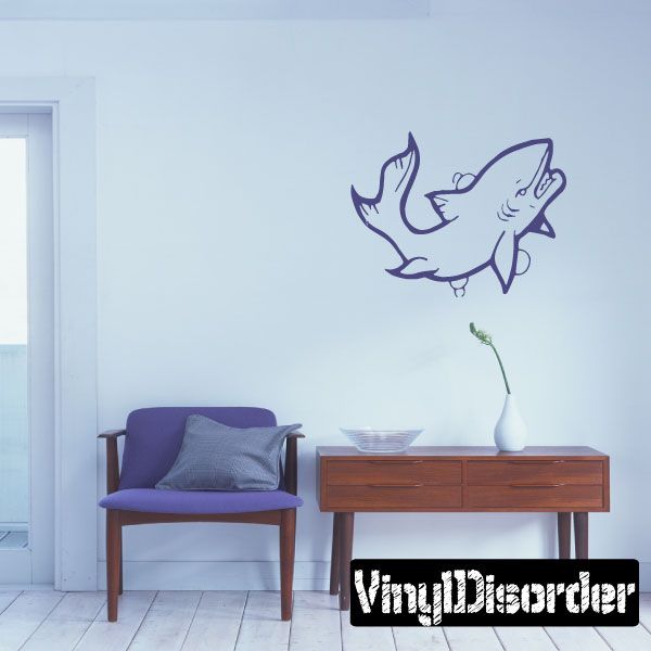 Image of Kids Bubble Shark Turning Decal