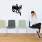 Black cartoon dragonfly wall decal with detailed wings and body