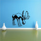 Kids grazing moose wall decal, black silhouette