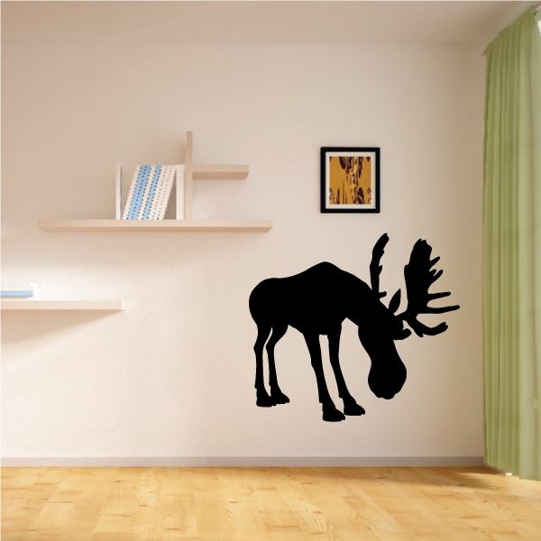 Image of Kids Grazing Moose Silhouette Decal