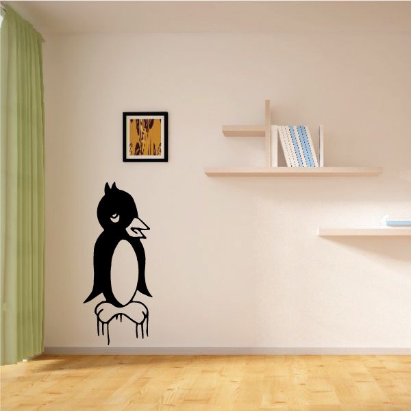 Image of Kids Penguin Standing on Ice Decal