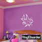 Smiling shark wall decal with tough grin, white outline