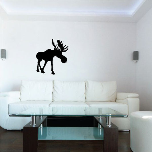 Image of Kids Walking Moose Silhouette Decal