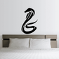 King cobra snake wall decal in black, stylized graphic