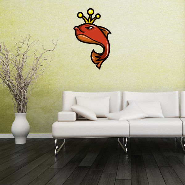 Image of King Fish Mascot Wall Decal - Vinyl Car Sticker - Uscolor014