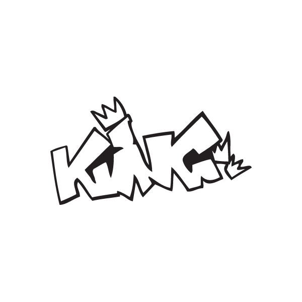 Graffiti king decal sticker with black stylized letters and crown/star icon
