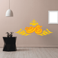 Flame snake wall sticker with bright yellow-orange fiery design