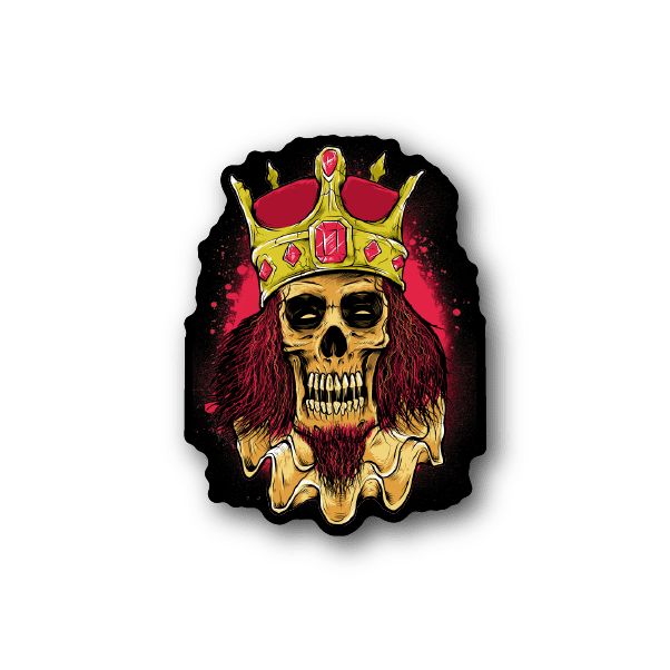 Image of King of Pain Skull Sticker