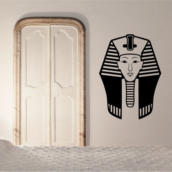 King Tutankhamun Egyptian wall decal: cartoon pharaoh with striped headdress