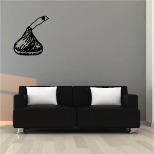 Black kiss candy wall decal with stylized mouth graphic