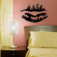 Kiss decal with black kiss lips wall sticker
