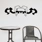 Two dolphins kissing decal in black and gray outlines