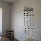 Kitchen conversions wall decal with black measurement chart for cups, tsp, and pints