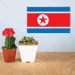 Flag sticker with red and blue stripes and white star in a circle
