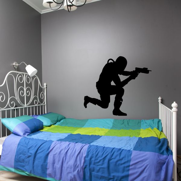 Image of Kneeling Futuristic Soldier Decal